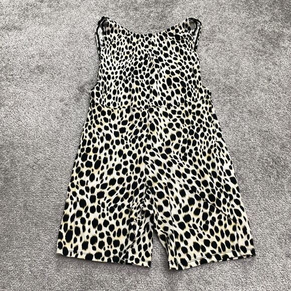 Motel Pants - Motel Leopard Unitard Romper Womens Small Brown Black Animal Sleeveless Backless